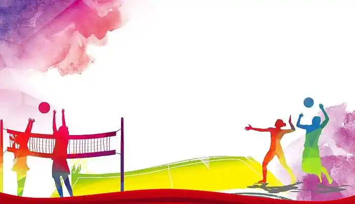 彩色唯美排球运动渐变宣传单展板背景