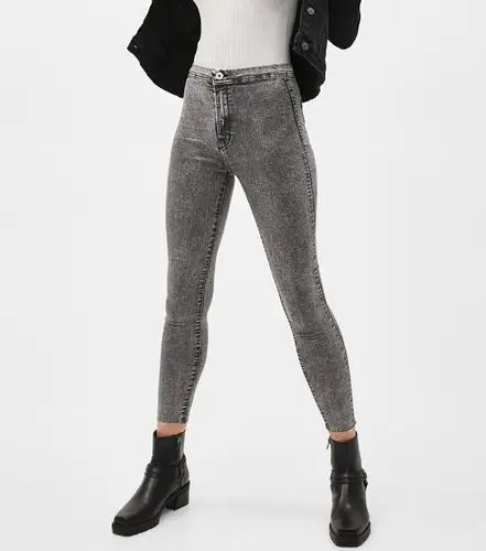 bershka 巴适卡 00047019810 女士灰色紧身牛仔裤
