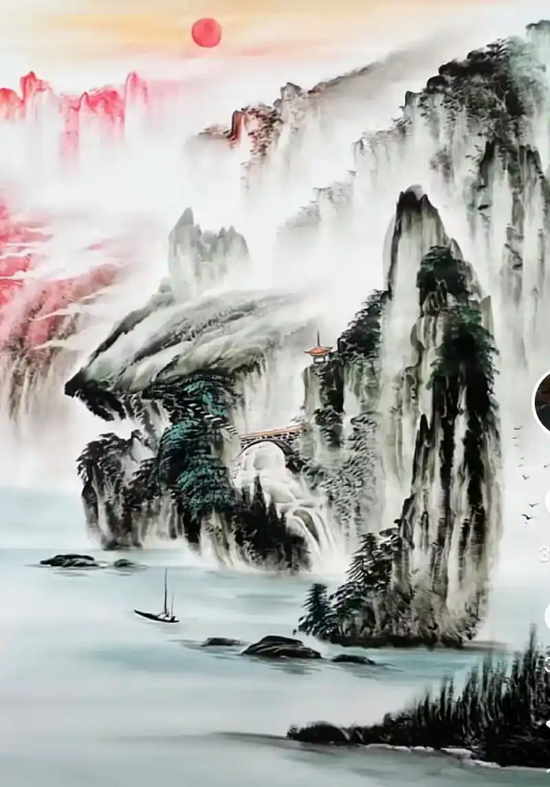 山水画里含一个字,这是我的姓 - 抖音