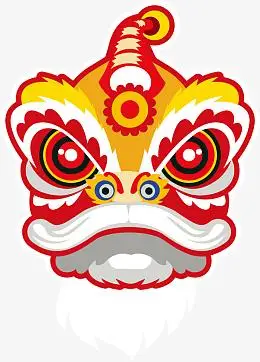 春节多彩舞狮狮子头