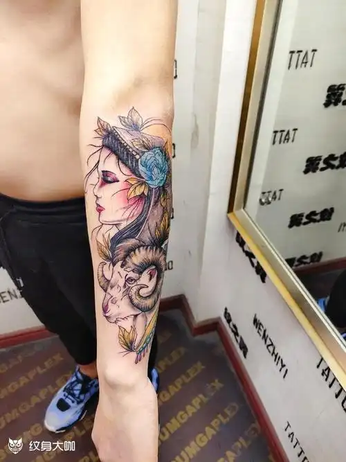 小花臂_纹身图案手稿图片_纹之翼-清的纹身作品集
