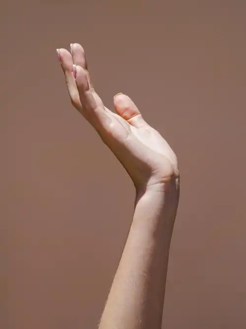 时尚的女性单手