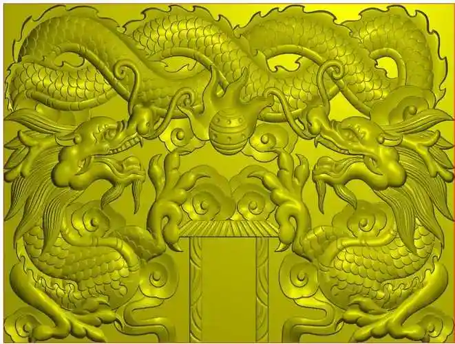 浮雕图龙_双龙碑精雕图双龙戏珠碑头浮雕图石碑龙头碑jdp石材雕刻墓碑