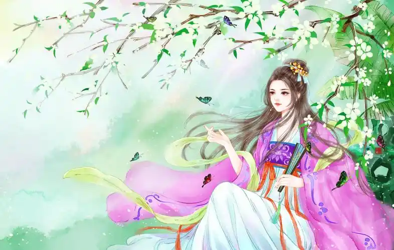 手绘古装美女 插画师:鲁c路ci