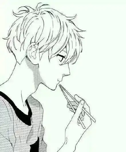 漫画侧脸简笔画男生