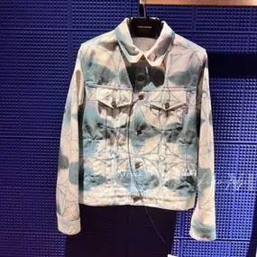 lv路易威登男女同款牛仔夹克ss23新款印花晕染外套欧洲代购1ab5jy