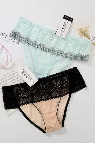全店内裤任选三条48元少女美屋秋冬轻薄透明性感蕾丝网纱女士内裤低腰