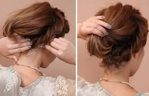 短发盘发diy 让你速变优雅简单美女