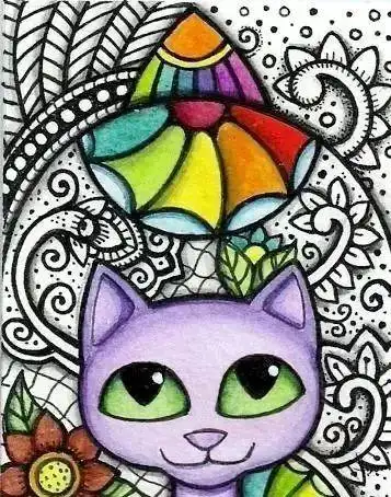 【创意线描】第一次见到这么q萌的动物!_儿童画教学_零二七艺考