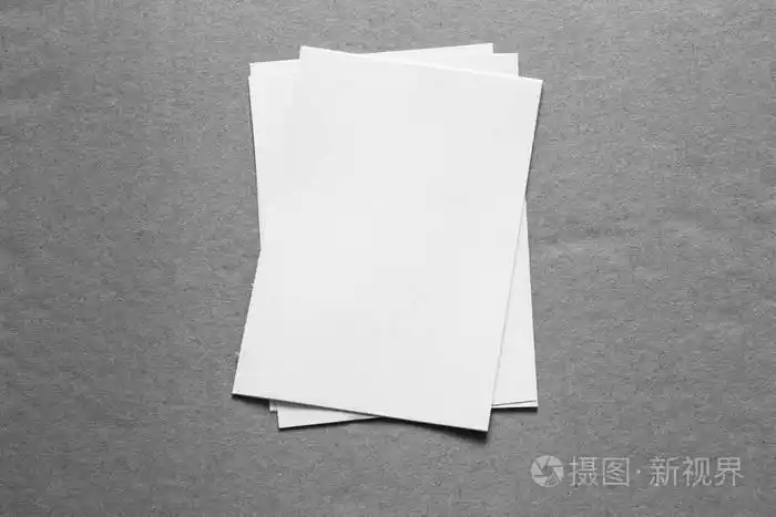 空白肖像 a4.小册子杂志被隔绝在灰色, 多变的背景或白色纸被隔绝在黑