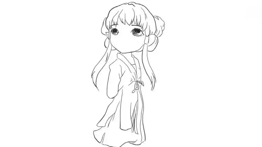 简笔画动漫人物女古风