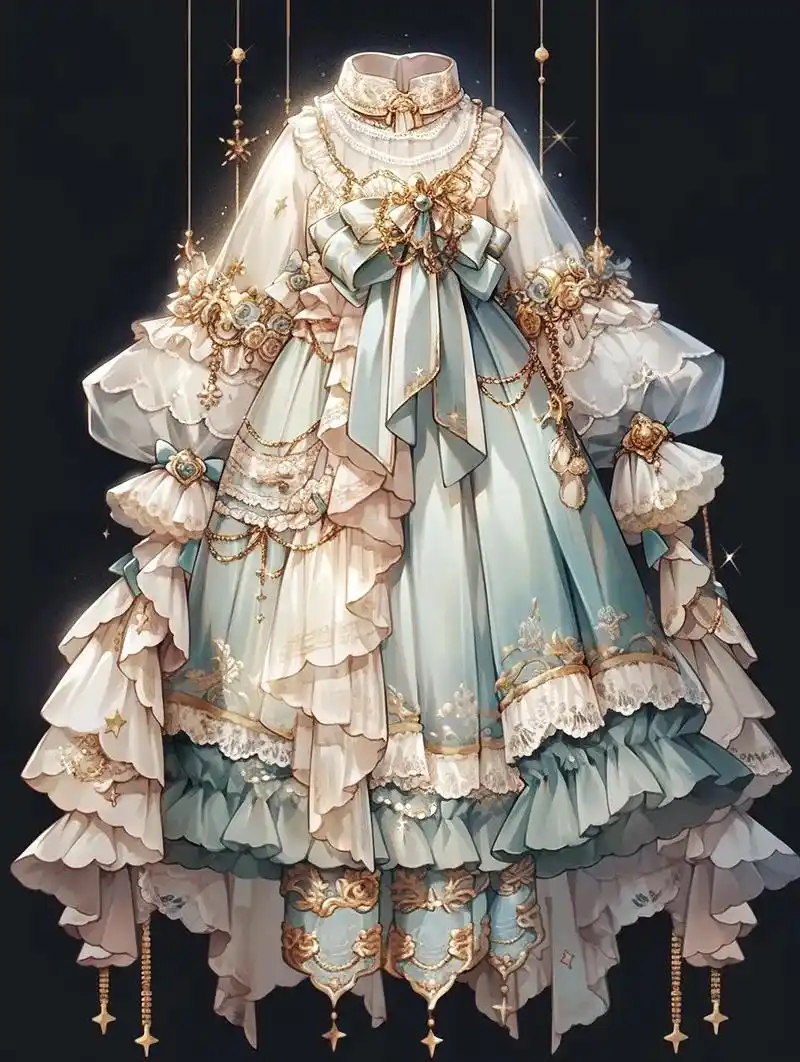 流光溢彩的华丽洛丽塔小裙子 |金丝边玫瑰