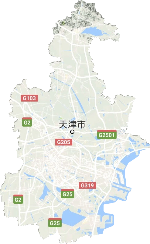 天津市高清地形地图