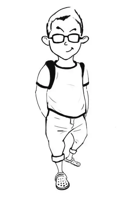 幼儿园小帅哥简笔画