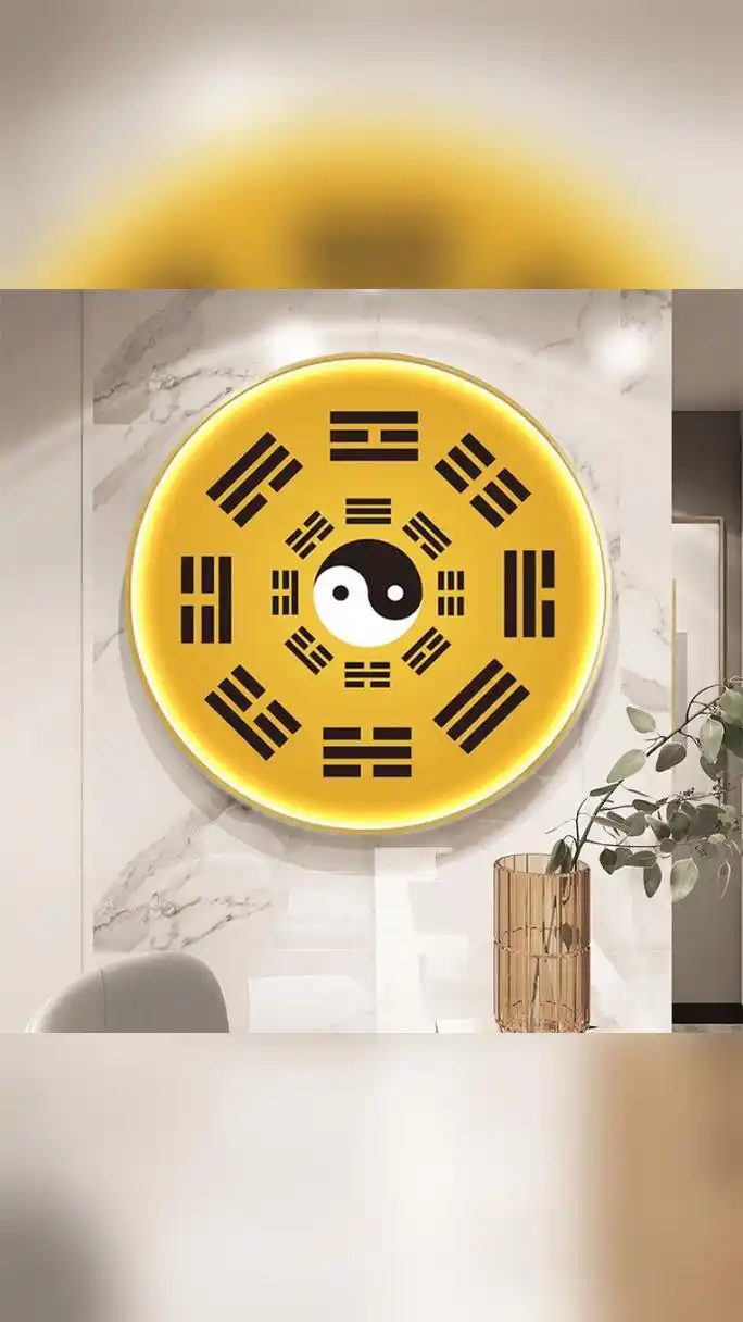 中式太极五行八卦图装饰画,会发光的宝贝