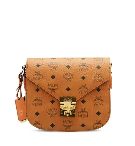 韩国代购 mcm专柜正品 新款 经典印花复古邮差包斜跨单肩包
