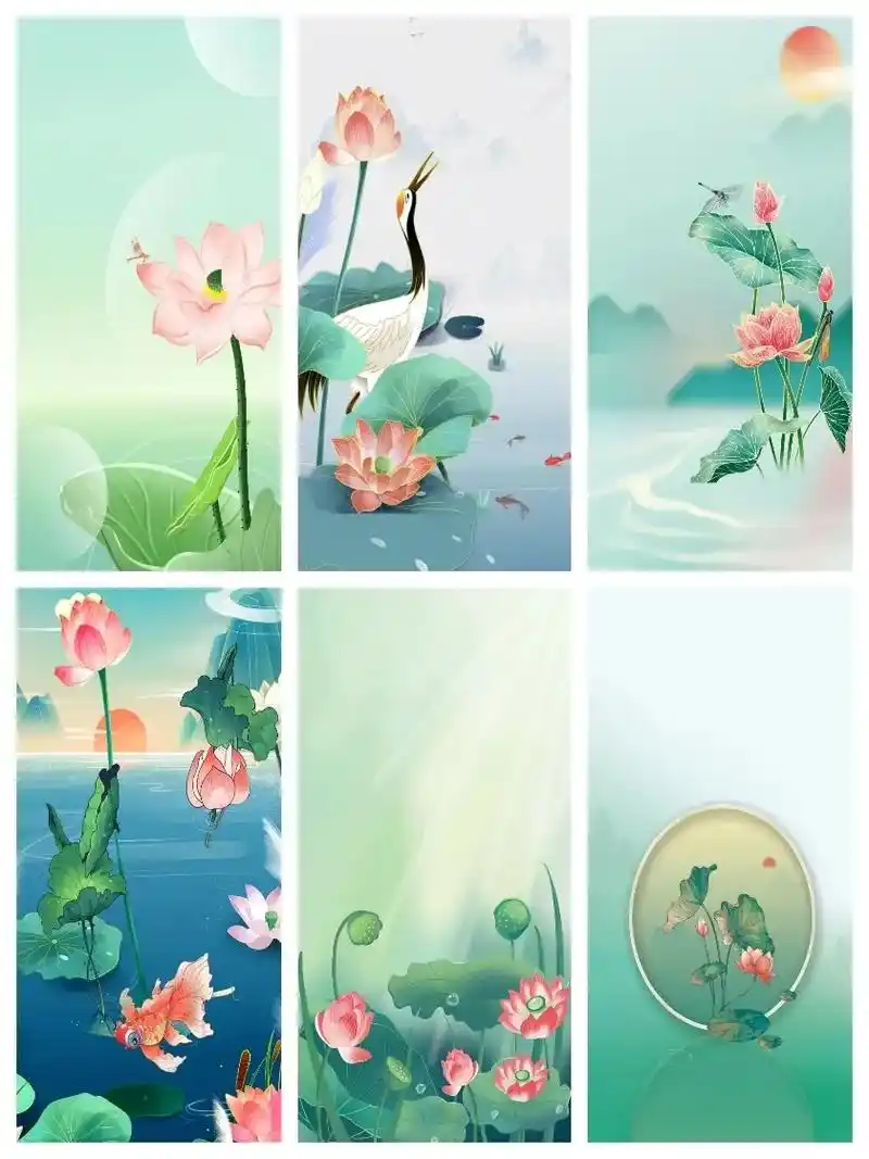 立夏中国风水墨海报背景素材及朋友圈文案