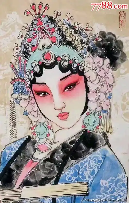 梁健戏曲人物_人物国画原作_图片鉴赏_收藏价值_7788挂钟收藏