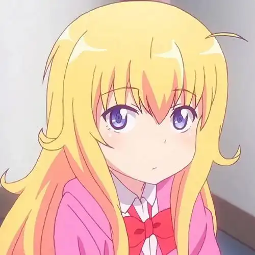 动漫头像黄头发少女