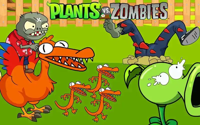 植物大战僵尸动画:彩虹战队vs豌豆射手,小鬼僵尸骑着火龙大战四方