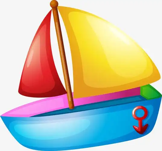 卡通彩色精美帆船