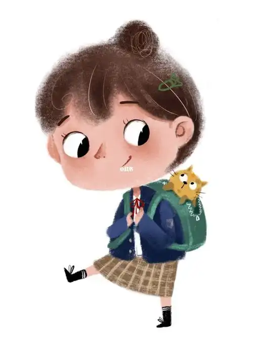 一副可爱的儿童插画过程分享