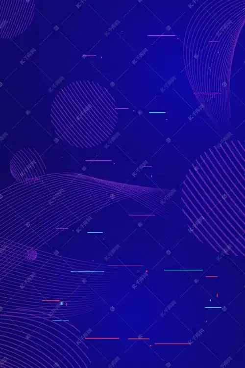 线条艺术蓝色商务抖音故障风海报背景图片免费下载-千库网