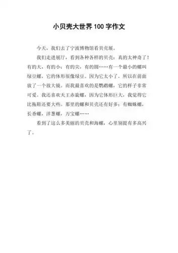 小贝壳大世界100字作文