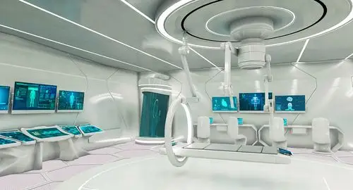 带有机械臂的科幻实验室3d模型