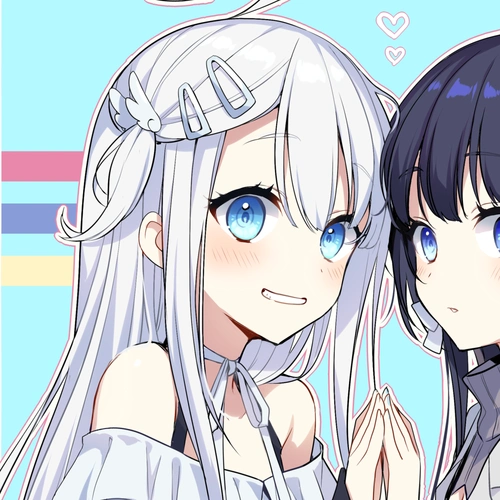 动漫姐妹头肩并肩的友情或许会比手牵手的爱情更长久一些