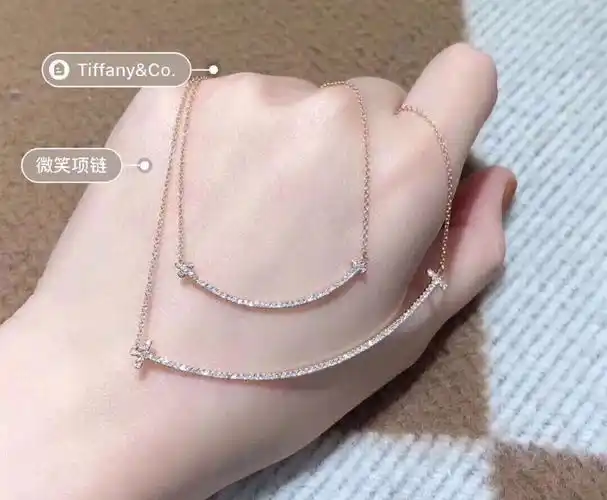 "幸福一生7815——tiffany蒂芙尼笑脸大小号项链系列#微笑项链