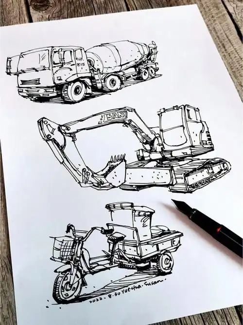 风景速写工具车练习1