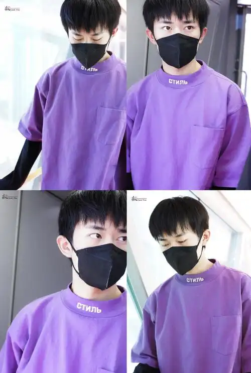 易烊千玺北京飞深圳 易烊千玺紫色look合集紫色的小葡萄玺玺,超甜的起