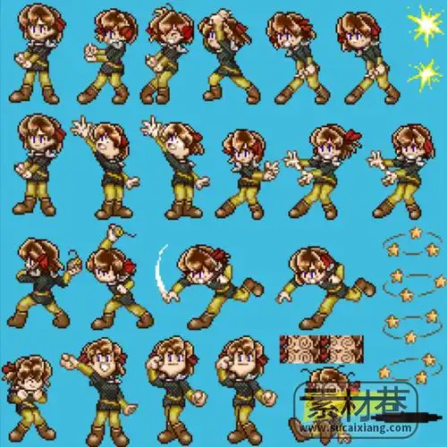 2d像素rpg游戏角色站立行走素材