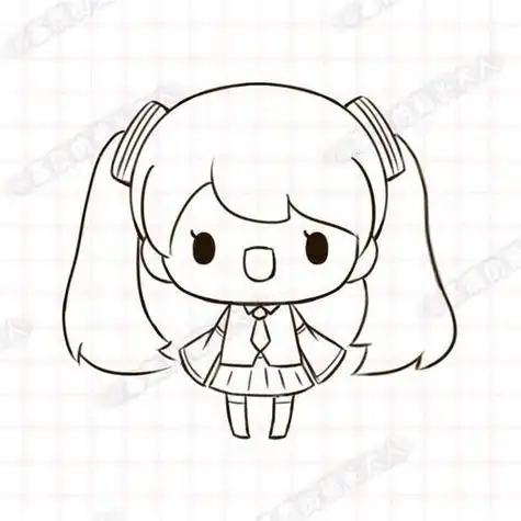 q版冰雪初音简笔画简单