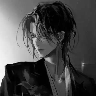 痞帅黑白动漫男头像图片