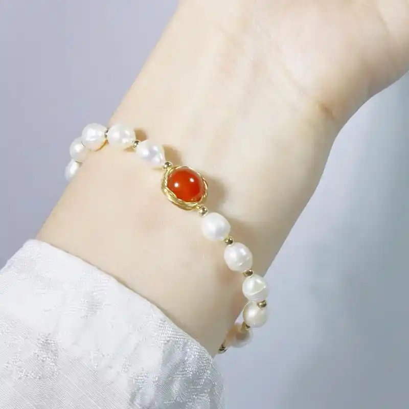 超满意99这款一路鸿运玛瑙珍珠手链太美了.