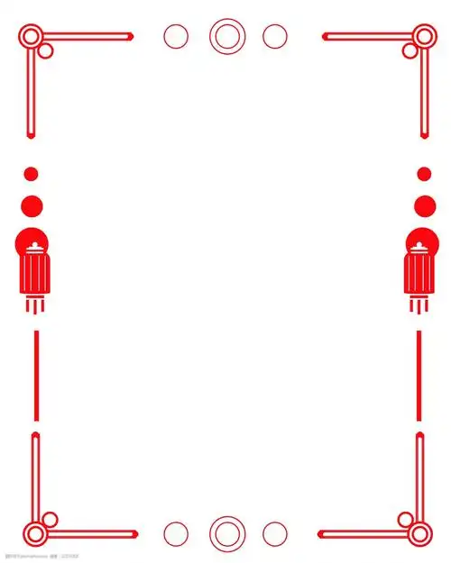 方形边框 卡通边框 红色灯笼 灯笼装饰边框 过年 春节 新年边框插画