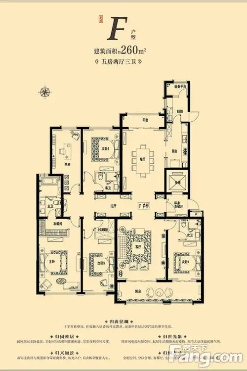 新城帝景:260平精装科技大平层户型点评 交10万抵20万