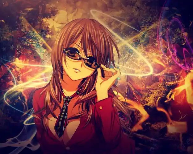 非主流动漫眼镜妹子高清桌面壁纸