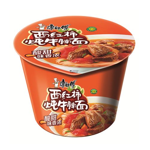 天猫超市康师傅西红柿炖牛111g方便面泡面桶面西安冲泡方便面