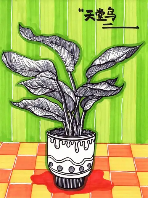 89岁美术课题天堂鸟