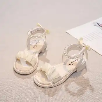 女孩凉鞋10-15岁高跟鞋女童凉鞋公主风2022新款夏季小女孩鞋子中大童