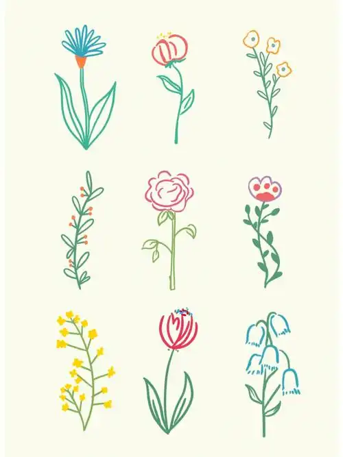 今日画画简单又好看的春日小花花学起来