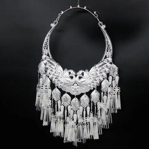 苗族银饰项圈孔雀舞银饰品民族风脖饰项链舞台演出民族服装