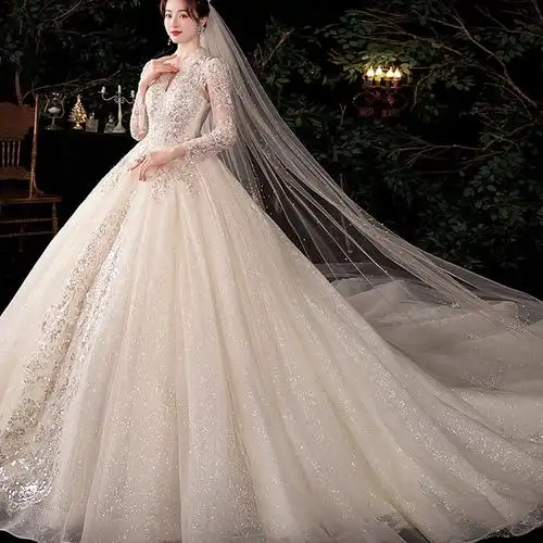 小个子婚纱2021新娘新款主婚纱冬季