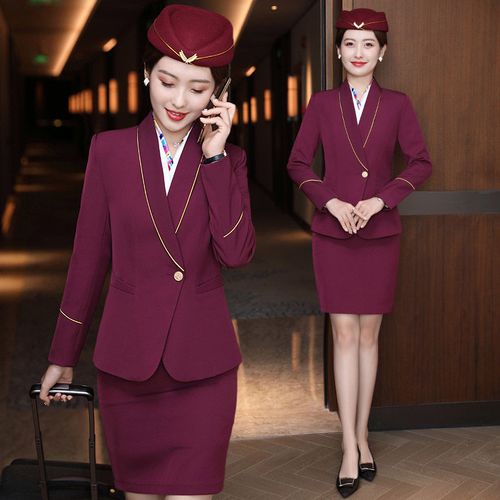 空姐制服高铁乘务员职业套装女秋冬酒店前台接待工装售楼部工作服