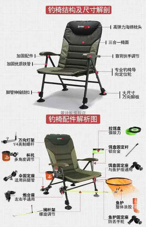 我飞欧式钓椅我飞新款钓椅折叠椅多功能钓鱼椅可升降筏钓凳全地形台