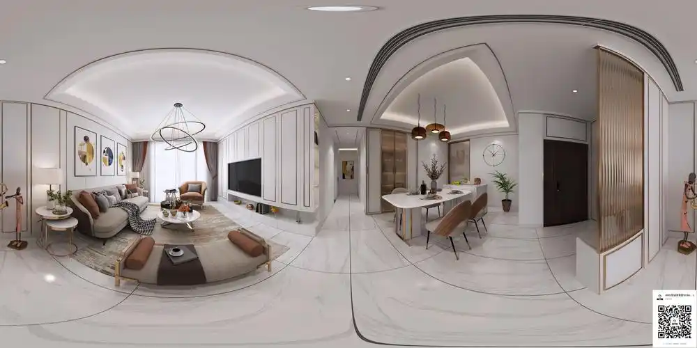 致诚效果图-请您鉴赏:现代轻奢客餐厅 全景(2017版本)_家装模型_室内