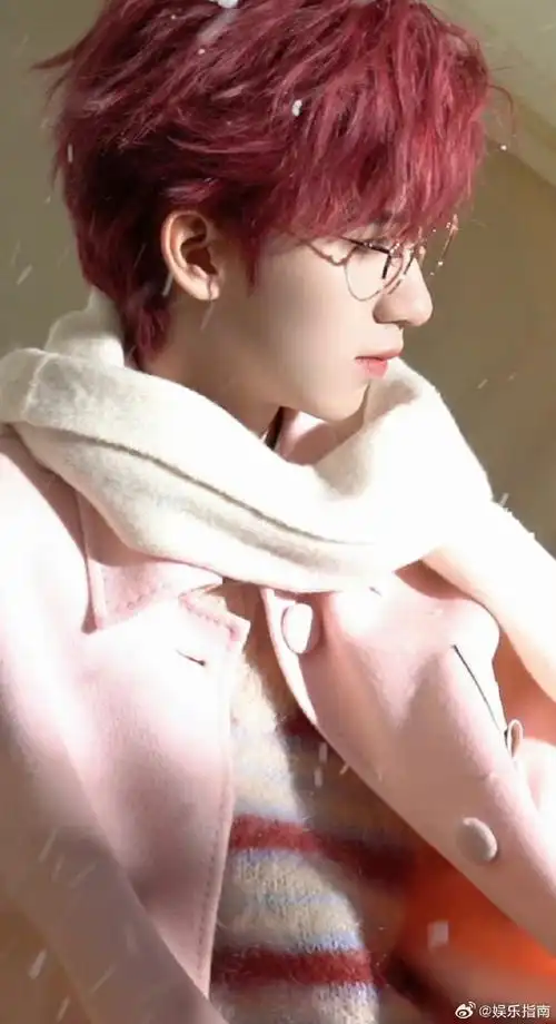 贺峻霖粉色雪兔#贺峻霖真的是小兔子吧,还是一只粉色的雪兔,粉泛屯